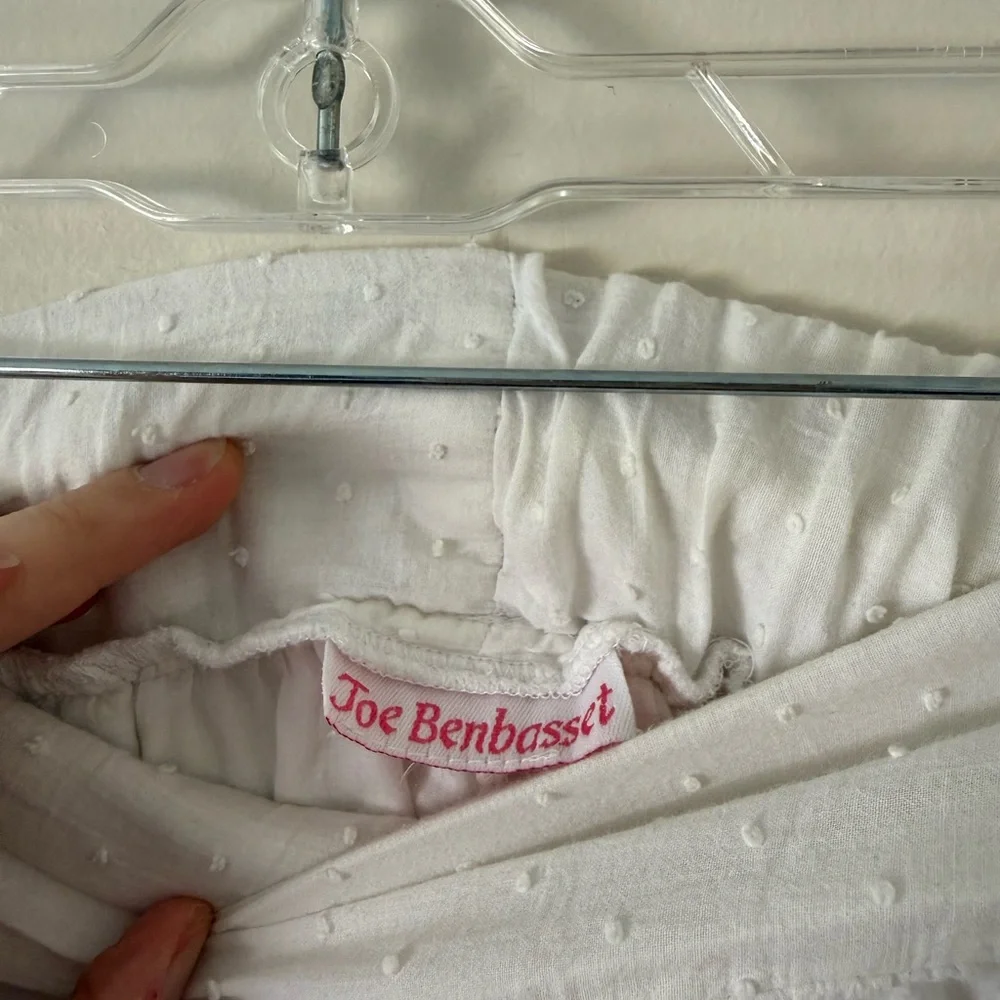 White Swiss Dot Lace Ruffled Mini A-Line Skirt Womens 8/10 Cottagecore Coastal - Picture 7 of 10